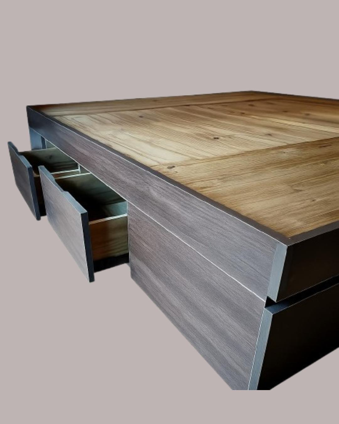 CAMA BOX WENGUE 1 PLAZA (Hasta 100x200)